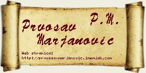 Prvosav Marjanović vizit kartica